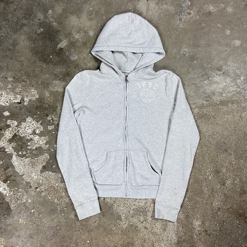 Vintage Y2K Abercrombie And Fitch Sweatshirt Women's Size Medium Gray Full Zip